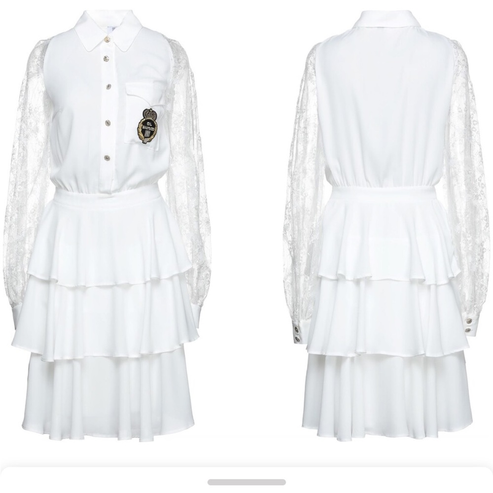 Elegant White Lace Sleeve Dress